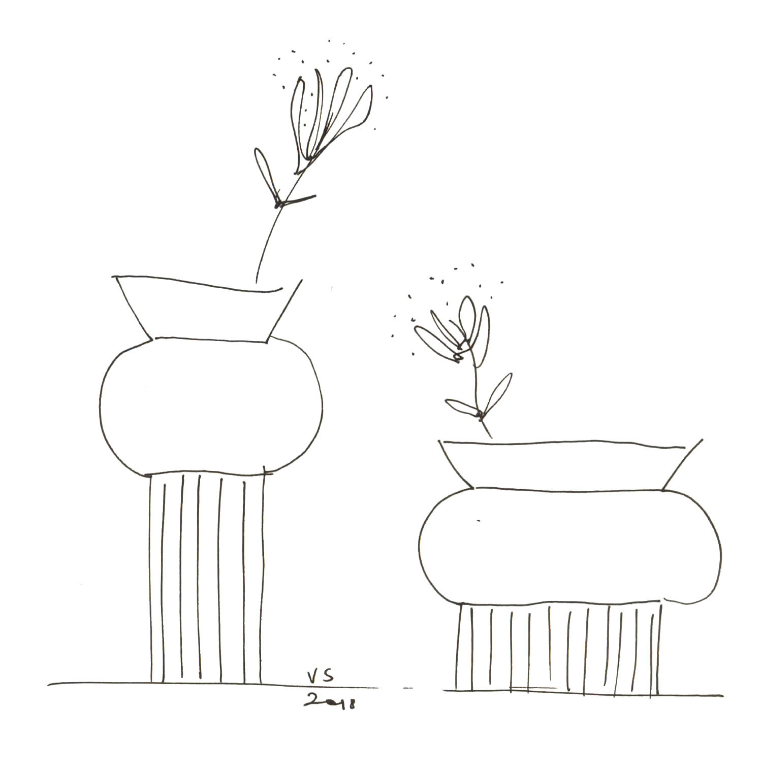 Ionico Ceramic Vases by Valerio Sommella Studio for Calligaris