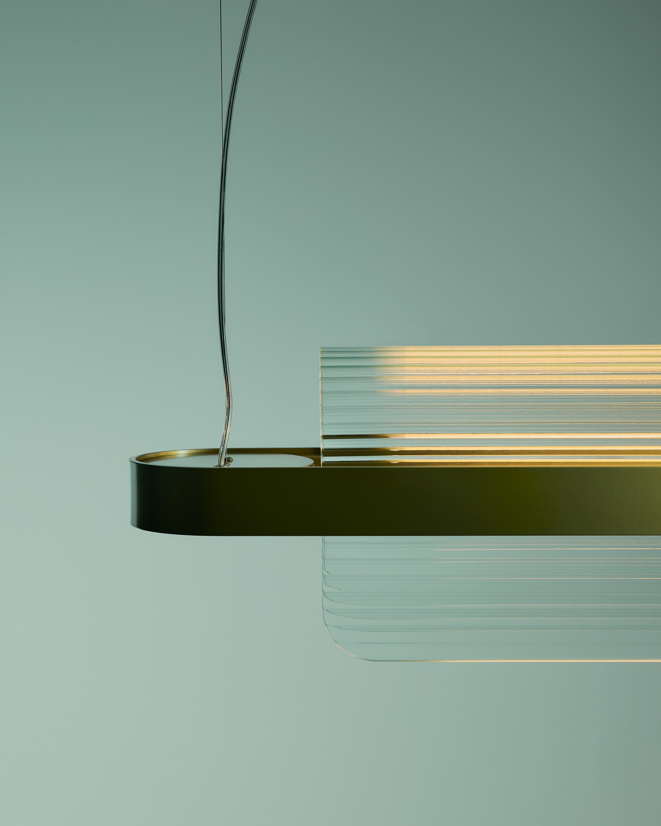 Nami Curved Glass Suspension Lamp by Valerio Sommella Studio for Kdln