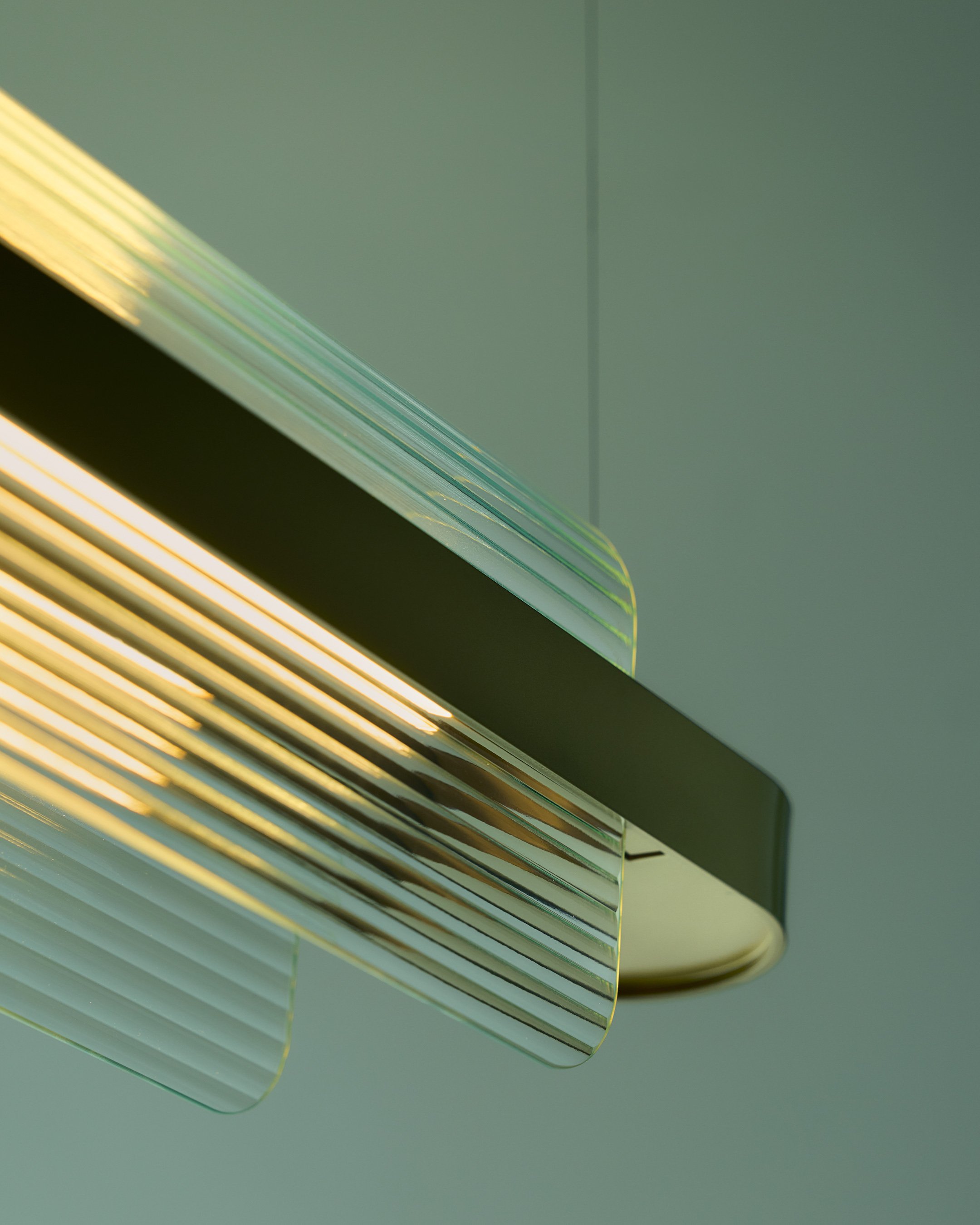 Nami Curved Glass Suspension Lamp by Valerio Sommella Studio for Kdln