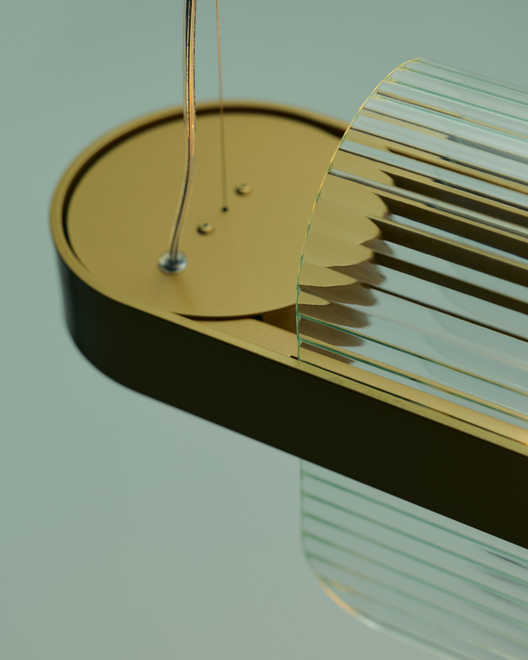Nami Curved Glass Suspension Lamp by Valerio Sommella Studio for Kdln