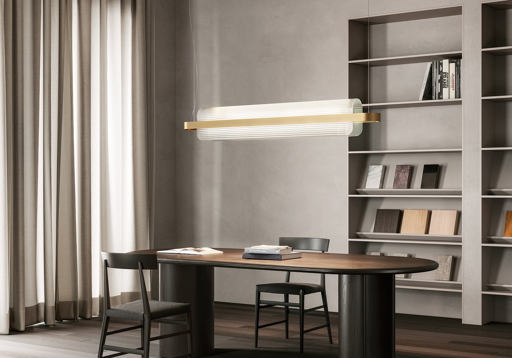 Nami Curved Glass Suspension Lamp by Valerio Sommella Studio for Kdln